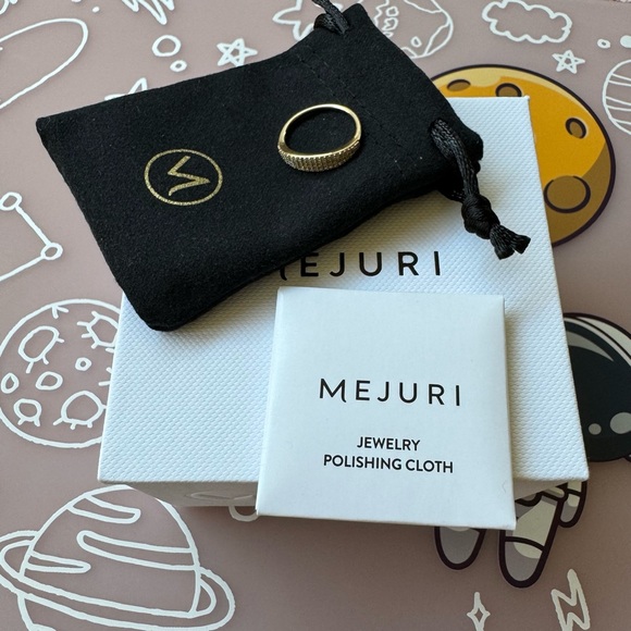 Ⓜ️💍 Mejuri 14K Pavé Diamond Slim Signet Size3 - Picture 7 of 9